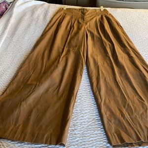 Linen blend wide leg pants